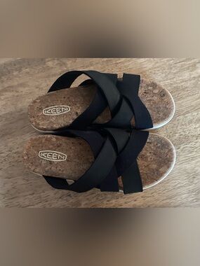 Keen Elle Mixed Slide Sandals Black Size 7